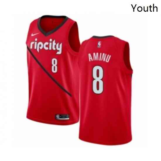 Youth Nike Portland Trail Blazers 8 Al Farouq Aminu Red Swingman Jersey Earned Edition